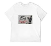 Men's Bansky Don't Forget to Eat Your Lunch and Make Some Trouble Slogan Unisex Mens Tee T-Shirts White XL