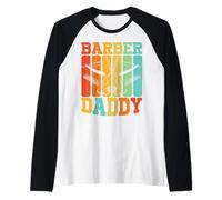 Mens Barber Daddy Vintage Mustache Hairdresser Gifts for Men Raglan Baseball Tee