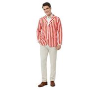 Mens Barbershop Costume - Medium - Red and White Striped Blazer, Red Bowtie, Straw Boater Hat - Mens Edwardian School Book Week World Book Day Fancy Dress Costume