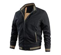 Mens Barbour Jacket - Leisure Sports Top Plus Velvet Zip Pocket Stand-Up Collar Jacket Blouse for Men Jacket No Hood Black