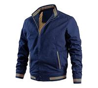 Mens Barbour Jacket - Leisure Sports Top Plus Velvet Zip Pocket Stand-Up Collar Jacket Blouse for Men Jacket No Hood Blue
