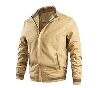 Mens Barbour Jacket - Leisure Sports Top Plus Velvet Zip Pocket Stand-Up Collar Jacket Blouse for Men Jacket No Hood Yellow
