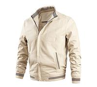 Mens Barbour Jacket - Leisure Sports Top Plus Velvet Zip Pocket Stand-Up Collar Jacket Blouse for Men Jacket No Hood Khaki
