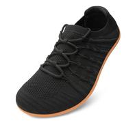 Mens Barefoot Shoes Wide Toe Minimalist Trail Running Shoes Zero Drop Walking Shoe Outdoor Casual Sneaker,Dark Black,6UK