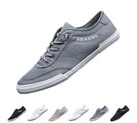 Men's Barefoot Shoes with Wide Toe Box, Comfortable Barefoot Trainers, Minimalist Knitted Fabric, Lace-Up Shoes, Breathable Casual Shoes, Outdoor Lightweight Walking Shoes, Z1 Grey, 8 UK