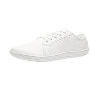 Mens Barefoot Sneakers, Minimalist Sneakers Zero Drop Shoes Leather Lace Up Trainers Extra Wide Fit Running Shoes Low Top Flat Casual Trainers Hiking Trekking Sneaker Lightweight Jogging Shoe White