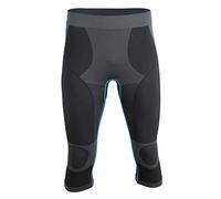 Men's Base Layer Seamless Functional Underwear, Sports & Ski Underwear, 3/4 Functional Trousers, Shorts, Long or Short Sleeve Shirt, Grey tones - 3/4 trousers, M/L