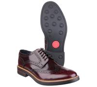 Base London Woburn Hi-Shine Brogue LEATHER Mens - Burgundy - Size UK 12