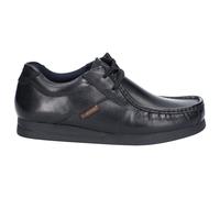 Base London 'Event Waxy Wallaby' Lace Up Black Shoes