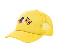 Mens Baseball Cap American and Uganda Flag Retro Dad Cap Adjustable Baseball Hat for Outdoor Outdoor Activities