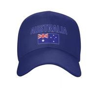 Mens Baseball Cap - Australia Country Name National Flag Classic Sun Cap, Breathable Adjustable Fastening Hat,Mens Women Outdoor Casual Soccer Hat (Blue)