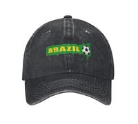 Men's Baseball Cap Brazil Soccer Football Brazilian Flag Unisex Style Baseball Caps Denim Hats Cap Vintage Outdoor Summer Adjustable Sun Cap Gift