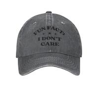 Mens Baseball Cap Fun Fact I Don't Care Soft Unisex Peak Cap Casual Hats for Men for Golf Travel Fitness