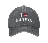 Mens Baseball Cap I Love Latvia Latvia Est 1918 Cool Summer Caps Adjustable Hats for Men for Hunting Outdoor Fishing