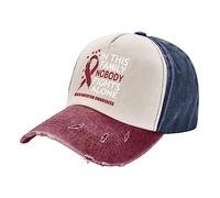 Mens Baseball Cap in This Family Nobody Fights Alone Brain Aneurysm Awareness Adjustable Snapback Cap Sun Protection Trucker Hat for Men Sports Girls