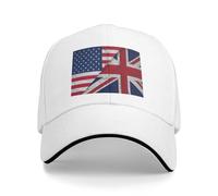 Mens Baseball Cap Plicated America British Britain Flag Sport Hats Adjustable Washed Dad Cap for Running Summer Hunting