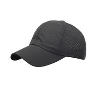Mens Baseball Cap Solid Colour Mesh Breathable Sun Caps Lightweight Comfortable Keep Dry Baseball Hat Outdoor Fishing Camping Climbing Dad Hats Dark Gray