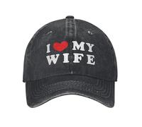 Men's Baseball caps，I Heart My Wife I Love My Wife Casual Baseball Cap Sport Trucker Hat Summer Sun-Proof Men Women Fitted Baseball Caps The Gift