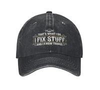 Men's Baseball caps，Washed Baseball Cap That's What I Do I Fix Stuff and I Know Things Summer Trucker Hat for Unisex-Teens Funny Sun Snapback Cap The Gift