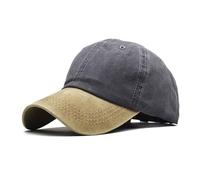 Men's Baseball Caps, Washed Color Fashion Trend Classic Cotton Outdoor Cap Unisex Baseball Caps Gifts for Men Women, Double Combination Front Beige and Back Gray, L