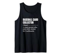 Mens Baseball Card Collector Definition Funny Trading Card Hobby Tank Top