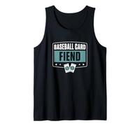 Mens Baseball Card Fiend Cool Baseball Fan Trading Card Collector Tank Top