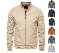 Mens Baseball Jackets Uk Mens Lightweight Bomber Jacket Summer Casual Light Long Sleeve Full Zip Jacket Gym Top Active Workout Trendy Varsity Coats Slim Fit Windbreaker Coats Outdoor Sport Coat
