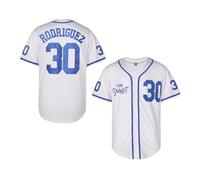 Men's Baseball Jersey #30 Stitched The Sandlot Benny The Jet Rodriguez Movie Baseball Jersey Sports Uniform, White, S
