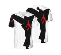 Men'S Baseball Jersey Karate Boy Changeable Belt Color Football Athletic Jersey Soccer Button T-Shirt Football Team Jersey Sports Summer Tee Tops Lightweight and Fit