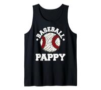 Mens Baseball Pappy Distressed Vintage Funny Grandpa Game Day Tank Top