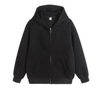 Mens Basic Plain Hoodies Zip Up Hooded Jackets Heavy Fleece Casual Sweatshirt Comfortable Long Sleeve Hoody Top with Pockets Outdoor Sports Coat for Casual Wear & Workout Black