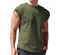 Mens Basic Tank Tops Sleeveless Casual Gym Muscle Sport Crew Neck T-Shirt Lightweight Breathable Summer Top Suitable for Train Exercise Hiking Outdoor (JN, XL)