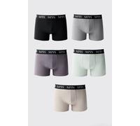 Men's Basic Tonal 5 Pack Original Man Boxers | Size 4X-Large | BOOHOOMAN