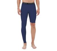 Men's Basketball Single Leg Tight Sports Pants 1/2 One Leg Compression Pants Athletic Base Layer Underwear, Blue-right-long, Large