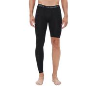 Men's Basketball Single Leg Tight Sports Pants 1/2 One Leg Compression Pants Athletic Base Layer Underwear, Black-right-long, X-Small