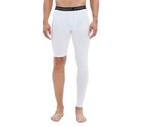 Men's Basketball Single Leg Tight Sports Pants 1/2 One Leg Compression Pants Athletic Base Layer Underwear, White-left-long, X-Small