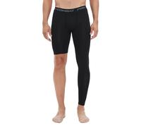 Men's Basketball Single Leg Tight Sports Pants 1/2 One Leg Compression Pants Athletic Base Layer Underwear, Black-left-long, Medium