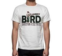 Mens Basketball T Shirt Jersey Larry Bird The Legend Round Neck Short Sleeves Tops Clothing White 3XL