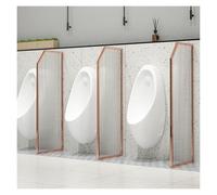 Men's Bathroom Partition - Wall-Mounted Urinal Screen & Toilet Divider for Privacy | Rose Gold 2-Pack | Ideal for Schools, Malls, Hotels & Public Restrooms