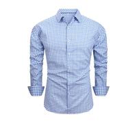 Mens Bavarian Classic Style Lederhosen Longsleeves Checked Shirts Slim Fit Cotton Oktoberfest Lederhosen Shirt Comfort Casual Fall Winter Blouse Beer Festival Party Costume