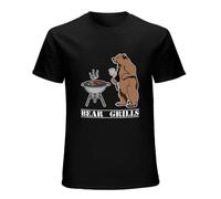 Men's BBQ Bear Grills Survivor Grylls Barbecue Cooking Funny T Shirt Tee Gift New Black XXL