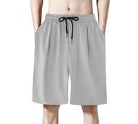 Men's Beach Shorts Lightweight Breathable Leisure Shorts Ultra Thin Ice Silk Sports Shorts Lightweight Loose Sports Shorts Drawstring Shorts with Pockets, gray, XXL