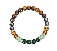 Mens Bead Bracelets Uk, 8Mm Handmade Natural Stone Beaded Bracelets For Women,Tiger Eye Stone Gemstone Crystal Beads Stretch Amulet Bangle Reiki Jewellry Gift For Mothers Day Fathers Day Birthdays An