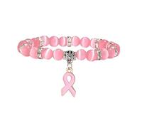 Mens Bead Bracelets Uk, Handmade Natural Crystal Bracelets For Women Stretch Gemstone Beaded Bangles With Heart Charm Reiki Yoga Wristband Chakra Jewelry Gifts For Mom Girlfriend Wife Sister Pink Cat