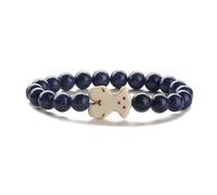 Mens Beaded Bracelet,8Mm Natural Gemstone Stone Crystal Teddy Bear Relief Reiki Yoga Beaded Braide Stretch Bracelets,Energy Jewellery for Women Men Lapis Lazuli