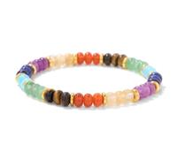 Mens Beaded Bracelet, Niche Design Light Luxury 4 * 6Mm Natural Gemstone Crystal Abacus Stone Beads Relief Reiki Yoga Stretch Bracelets,Energy Jewellery for Women Color