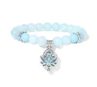 Mens Beaded Bracelet, Niche Design Light Luxury 8Mm Natural Gemstone Crystal Abacus Stone Beads Relief Reiki Yoga Lotus Pendant Stretch Bracelets,Energy Jewellery for Women Men Angel Stone