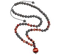 Mens Beaded Necklace Lava/Lapis Lazuli/Tiger Eye Beads Choker Natural Gemstone Necklace For Men Women Handmade Healing Crystal Charm Amulet Jewelry Red Tiger Eye Stone