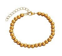Men's Beads Phrases 8 Beads Bracelet Gold Stainless Steel Adjustable Length Two Styles Available in Different Sizes and Thicknesses for One for Couple Sets Choice Rings, 17, Metal