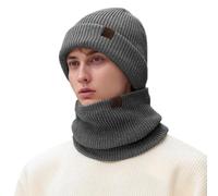 Mens Beanie Hats Uk, Winter Knit Beanie Hat Winter Thermal Beanie Soft Fleece Lining Knitted Cuffed Wooly Hat Beanie Hats for Men Uk Mens Daily Beanie Hat Unisex Thermal Gifts for Him/her/dad